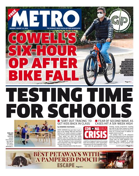 Metro Newspaper UK on Twitter: "Monday's front page: TESTING TIME FOR ...