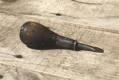 Vintage Mayhew Stubby Screwdriver, Old Wood Tool, Short Wooden Knob Driver, Round Shank Screw ...