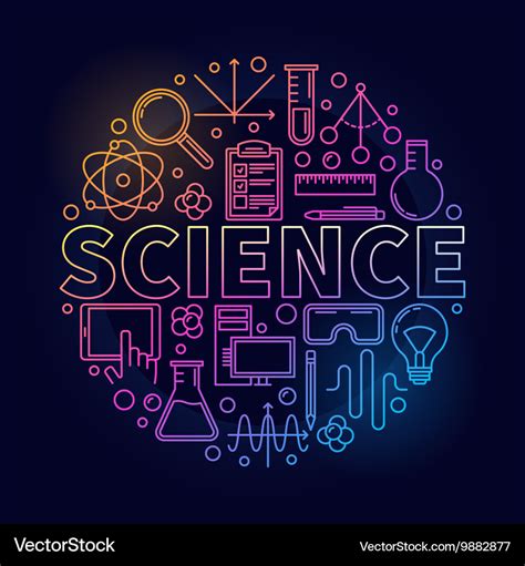 Colorful science round symbol Royalty Free Vector Image