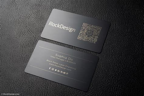 Simple black metal business cards - Sophia Do