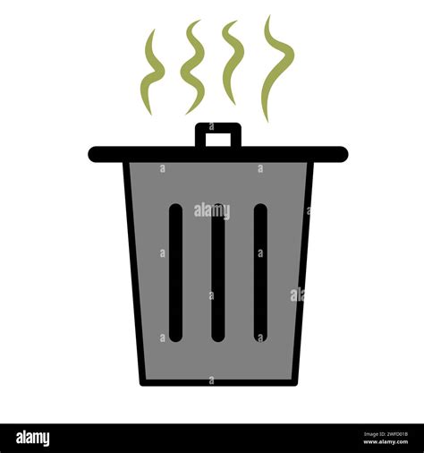 Cartoon character black smelly trash. Vector illustration. stock image ...