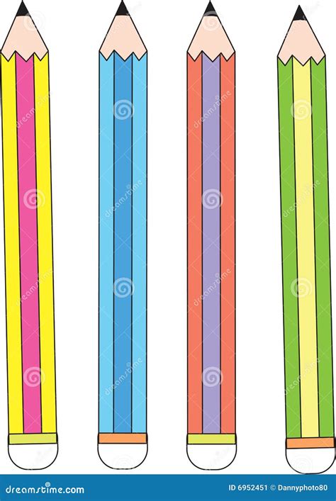 4 pencils stock illustration. Illustration of white, cartoon - 6952451