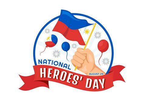 Happy Philippines National Heroes Day Vector Illustration with Waving Flag in Hero Celebration ...