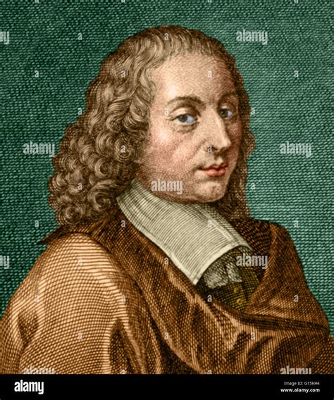 Color enhanced portrait of Blaise Pascal (1623-1662), a French ...