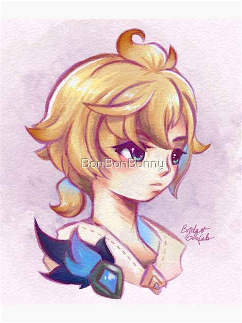 "Mika - Genshin Impact Fanart - Watercolor Texture" Poster for Sale by ...