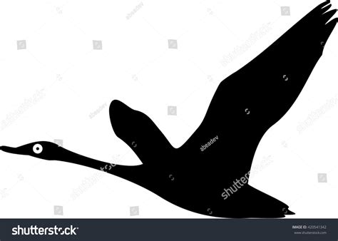 Flying Swan Silhouette Stock Vector (Royalty Free) 420541342 | Shutterstock