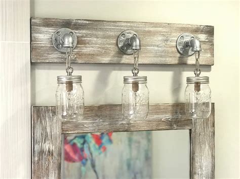 Farmhouse Bathroom Light Fixture, Lighting, Lulight Wall Light, Industrial Chic Pipe Light ...