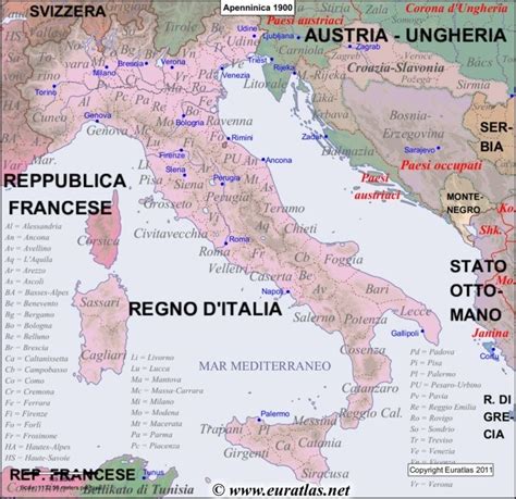 Map of the Apennine Peninsula in 1900 | Map, Detailed map, Peninsula