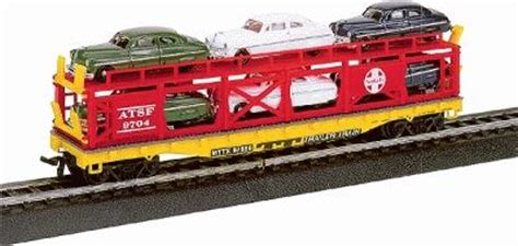 Life-Like 50' Bi-Level Auto Carrier ATSF Model Train Freight Car HO Scale #8303