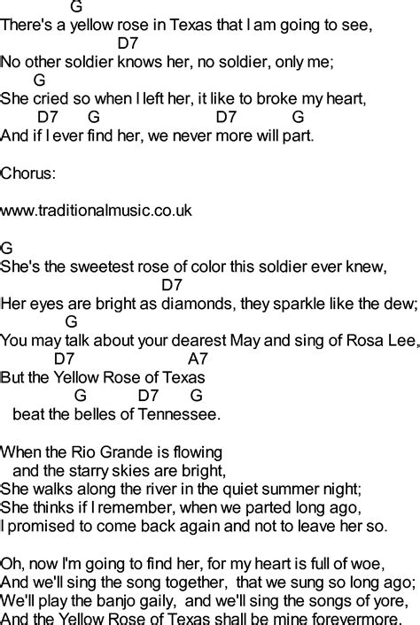 Bluegrass songs with chords - Yellow Rose Of Texas