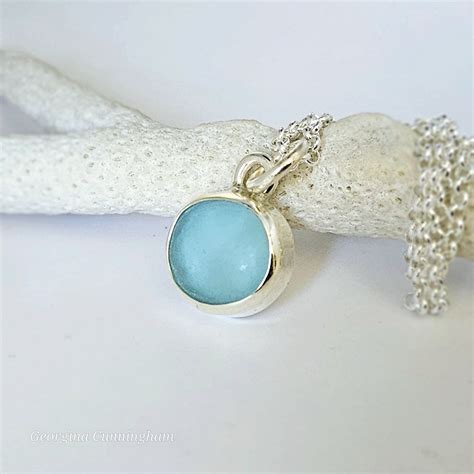 Light Blue Sea Glass Pendant | Seaglass Jewellery | Georgina Cunningham ...