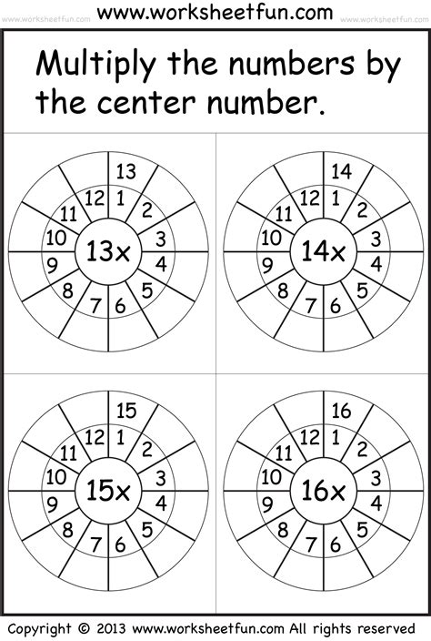 Times Table Worksheets – 1, 2, 3, 4, 5, 6, 7, 8, 9, 10, 11, 12, 13, 14, 15, 16, 17, 18, 19 and ...