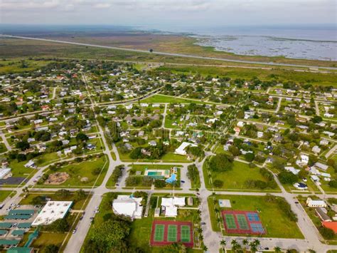 Aerial Drone Photo of Nice Neighborhoods in Clewiston Florida USA Stock Photo - Image of ...