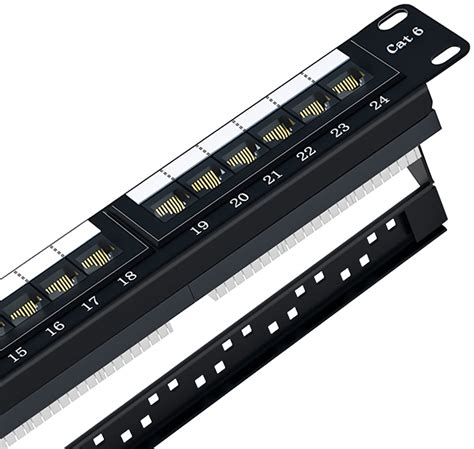 Tedgetal Cat6 Patch Panel 24 Port 1U, Keystone Patch Panel 19 Rackmount or Wallmount 10G Support ...