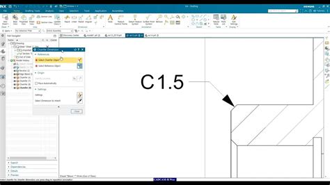 SIEMENS NX Tips: Chamfer dimension on Draft (Symbol) - YouTube