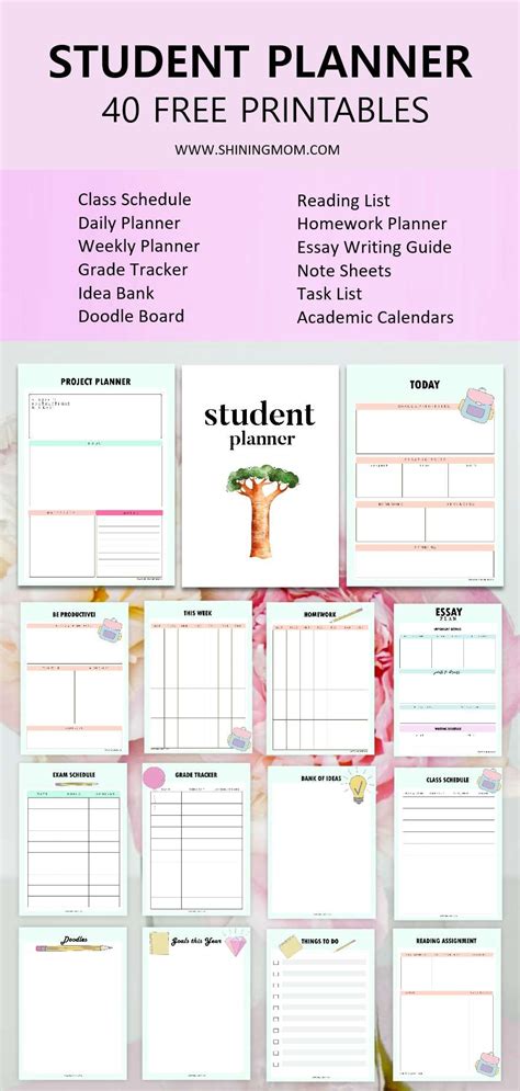 40+ Free Student Planner Printables for Back-to-School!