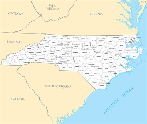 Map Of North Carolina Cities And Towns – Map Of The Usa With State Names