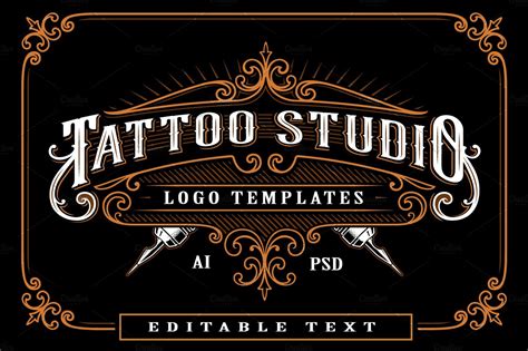 Set of vintage tattoo studio logos. | Branding & Logo Templates ~ Creative Market