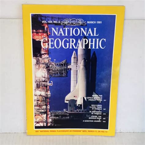 VINTAGE MARCH 1981 National Geographic Magazine Wildlife Trade Space Shuttle £11.84 - PicClick UK