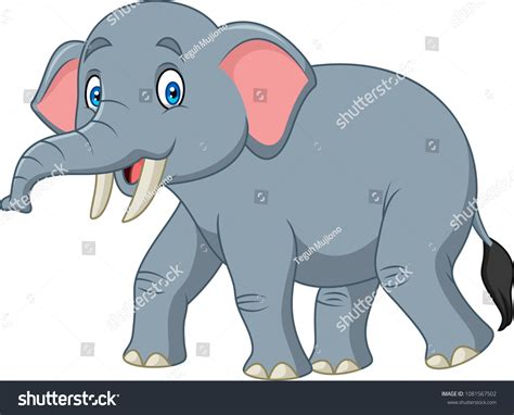 Cartoon Happy Elephant Stock Vector (Royalty Free) 1081567502 ...