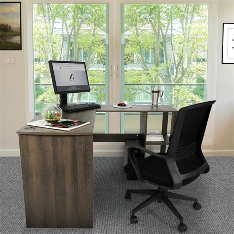 Aiden L-Shaped Corner Computer Desk Table, Large and Spacious for Dual Monitors with 2 Storage ...