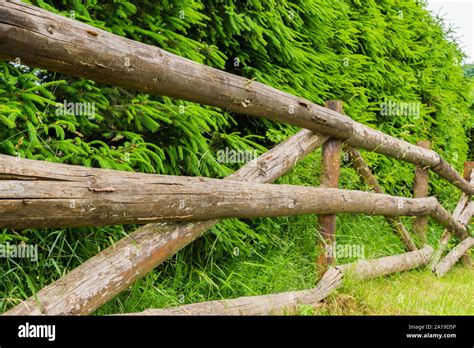 Log fence hi-res stock photography and images - Alamy