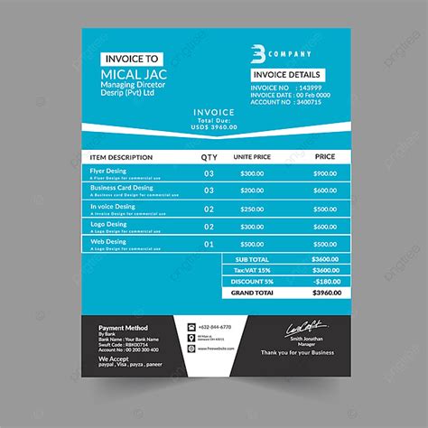 Invoice Template for Free Download on Pngtree