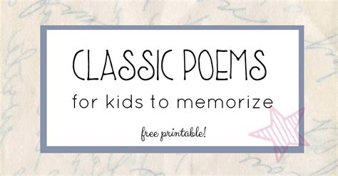 The Best Classic Poems for Kids to Memorize