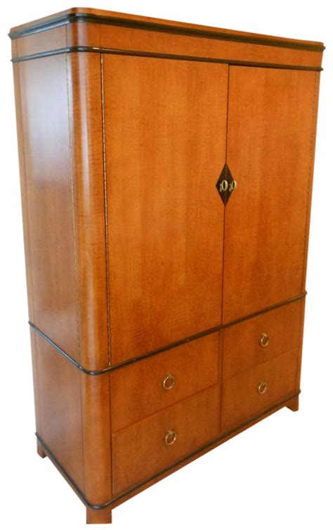 National Mt. Airy - Biedermeier/Vienna solid tiger maple armoire. This ...