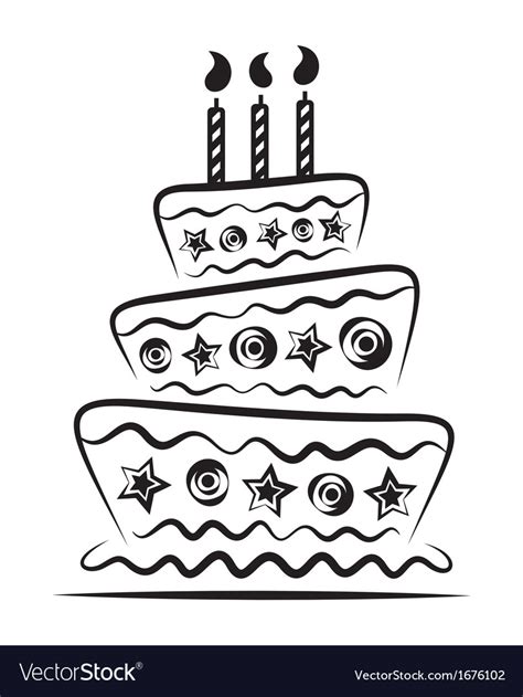 Birthday cake on white background Royalty Free Vector Image