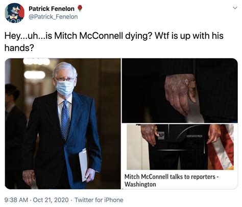 Hey...uh...is Mitch McConnell dying? Wtf is up with his hands? | Mitch ...