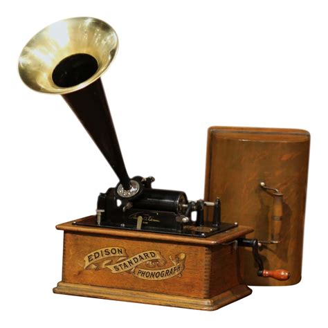 Early 20th Century Model A. Edison Cylinder Phonograph Circa 1901 and 22 Records | Chairish