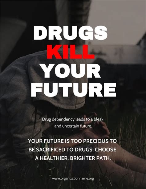 Black Simple Photo Drug Awareness Poster - Venngage