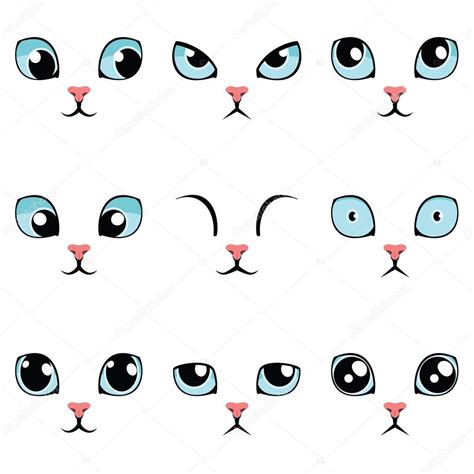 Visages de chat mignon — Image vectorielle SlyBrowney © #87094738