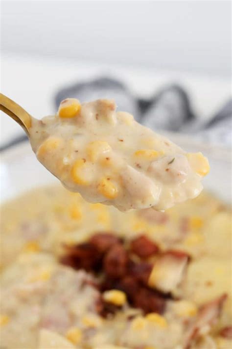 Creamy Chicken, Bacon & Corn Soup - Bake Play Smile