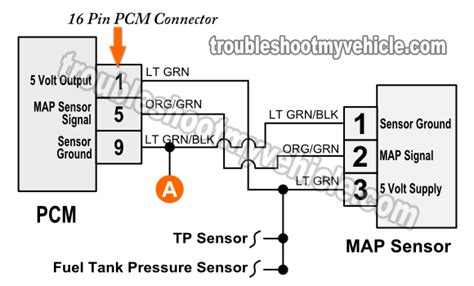 1998-2001 MAP Sensor Circuit Diagram (1.3L Suzuki Swift - Chevy Metro)