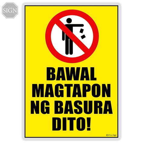 Bawal Magtapon ng Basura Dito Sign - Laminated Signage - A4/A3 Size ...