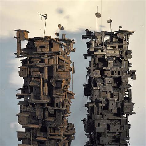 Dystopian Art, Cardboard City, Cyberpunk, Miniature House, Book Projects, Slums, Country Art ...