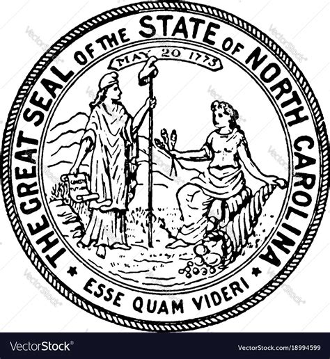 Great seal of the state north carolina Royalty Free Vector