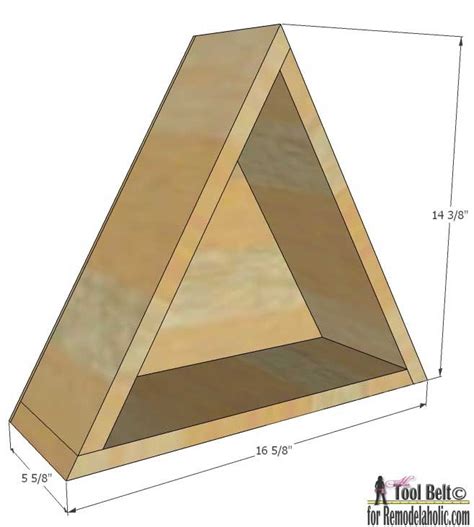 Remodelaholic | DIY Geometric Display Shelves | Geometric shelves, Triangle wood shelf ...