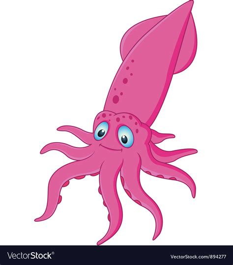 Funny octopus cartoon Royalty Free Vector Image