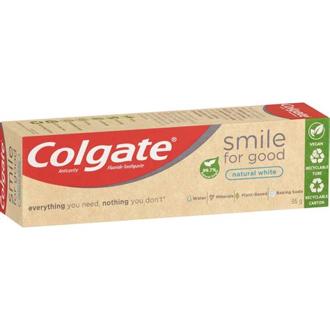 Colgate Smile For Good Natural White Vegan Eco Toothpaste 95g | Woolworths