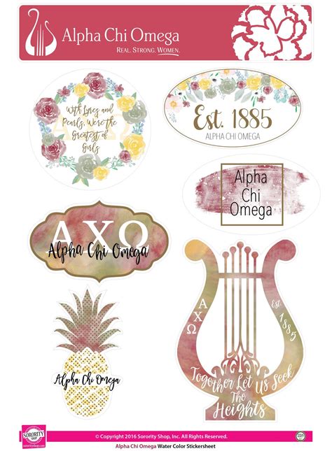 Alpha Chi Omega Water Color stickers | Alpha chi omega sorority, Alpha ...