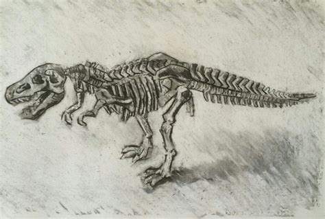 T Rex Skeleton Drawing at GetDrawings | Free download