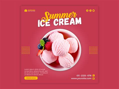 Summer ice cream banner design by Imam Hossain on Dribbble