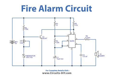 Fire Alarm Circuit Using Thermistor