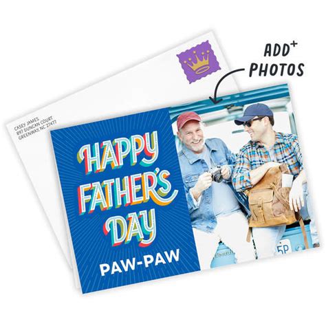 Personalized Colorful Shadow Type Father’s Day Photo Card - Greeting ...