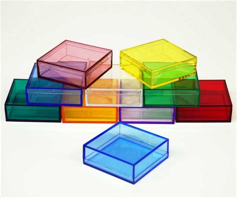 Colored Plastic Boxes | Acrylic box, Display boxes, Plastic design