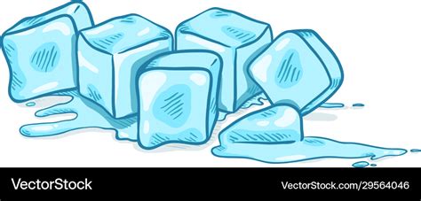 Cartoon - ice cubes melting Royalty Free Vector Image