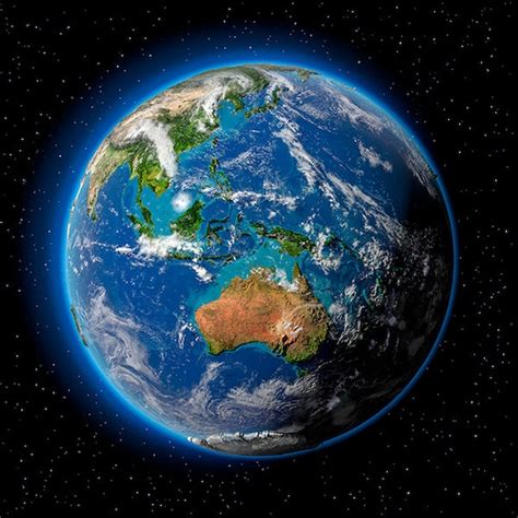 Earth Asia Australia and Oceania Planet Earth Satellite - Etsy Australia